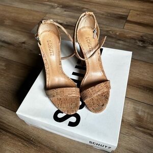 SCHUTZ Tan Cork Heels